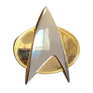 Genuine VTG Star Trek Next Generation Badge Comms Pin Made In 1988 Hollywood USA